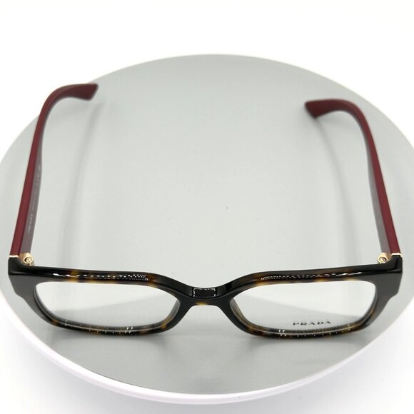 Prada Eyeglasses Frames CPR 10 W 2AU-1O1 Tortoise Red Square Full Rim 54-17-140 - Picture 3 of 11
